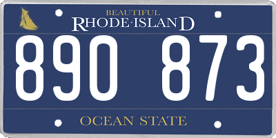 RI license plate 890873