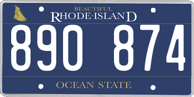 RI license plate 890874