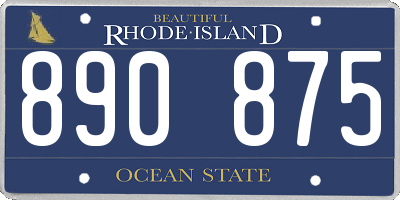 RI license plate 890875