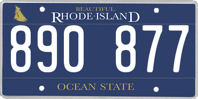 RI license plate 890877