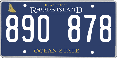 RI license plate 890878