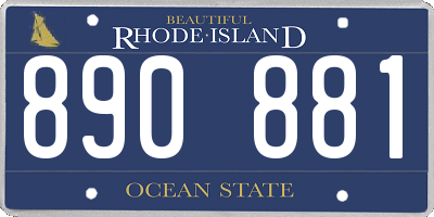 RI license plate 890881