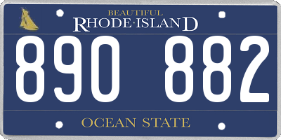 RI license plate 890882