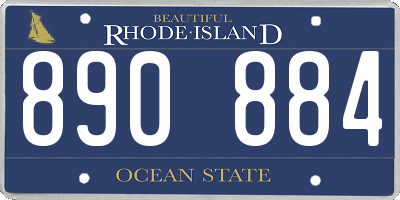 RI license plate 890884