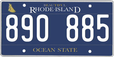 RI license plate 890885