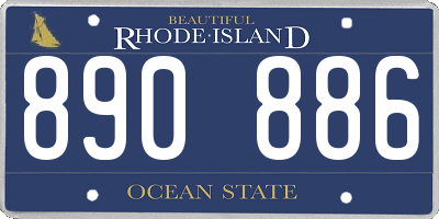 RI license plate 890886