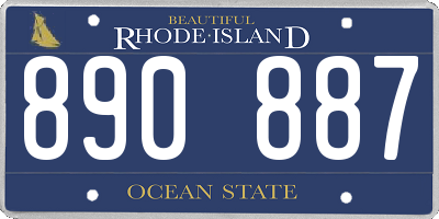 RI license plate 890887