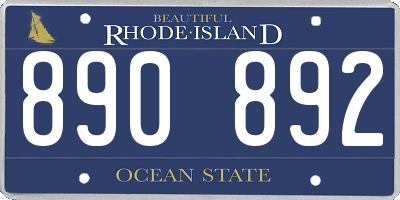 RI license plate 890892