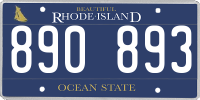 RI license plate 890893