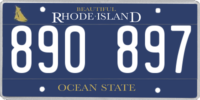 RI license plate 890897