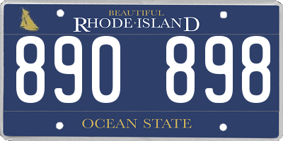 RI license plate 890898