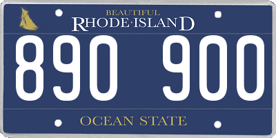 RI license plate 890900
