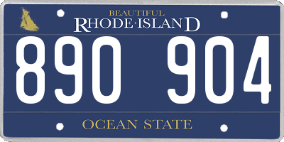 RI license plate 890904