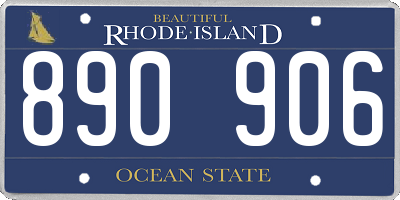 RI license plate 890906