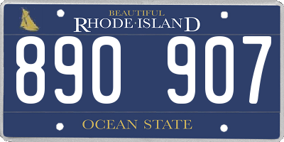 RI license plate 890907
