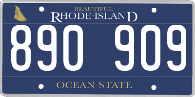 RI license plate 890909