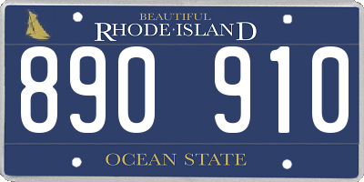 RI license plate 890910