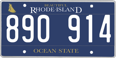 RI license plate 890914