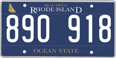 RI license plate 890918
