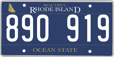 RI license plate 890919