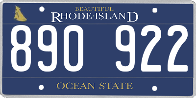 RI license plate 890922