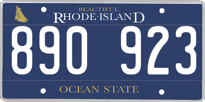 RI license plate 890923