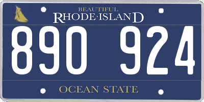 RI license plate 890924