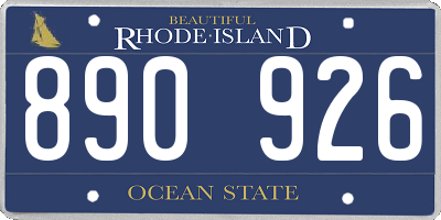 RI license plate 890926