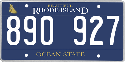 RI license plate 890927