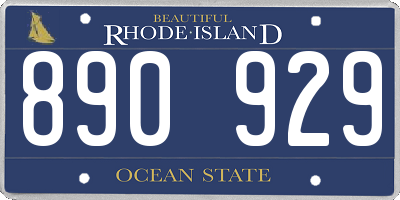 RI license plate 890929