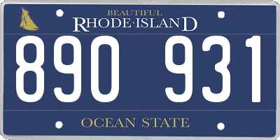 RI license plate 890931