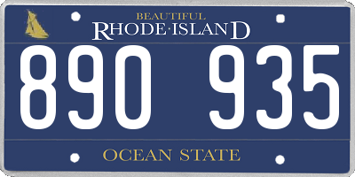 RI license plate 890935