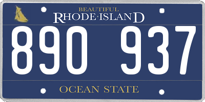 RI license plate 890937