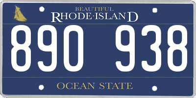 RI license plate 890938