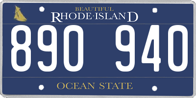 RI license plate 890940