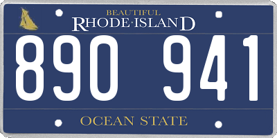 RI license plate 890941