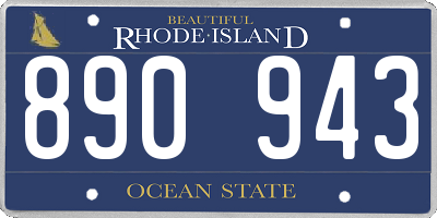 RI license plate 890943