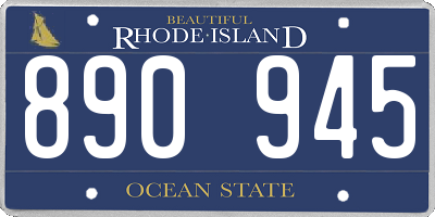 RI license plate 890945