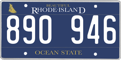 RI license plate 890946