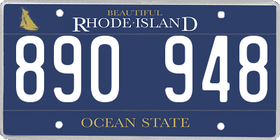 RI license plate 890948