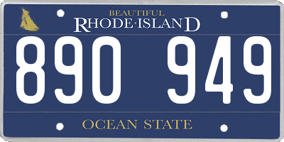 RI license plate 890949