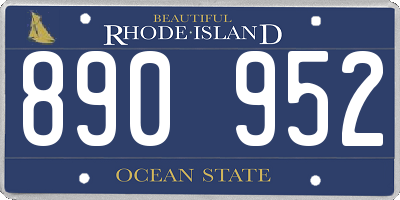 RI license plate 890952