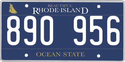 RI license plate 890956