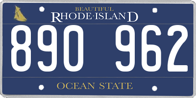 RI license plate 890962
