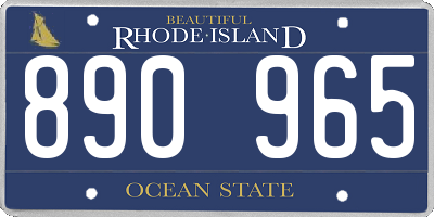 RI license plate 890965