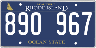 RI license plate 890967