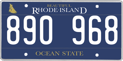 RI license plate 890968