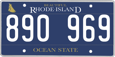 RI license plate 890969