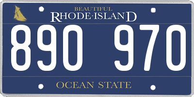 RI license plate 890970