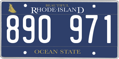 RI license plate 890971
